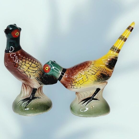 VINTAGE Japan PHEASANT Salt & Pepper Shakers Hand Painted Relco Creation - Picture 3 of 12